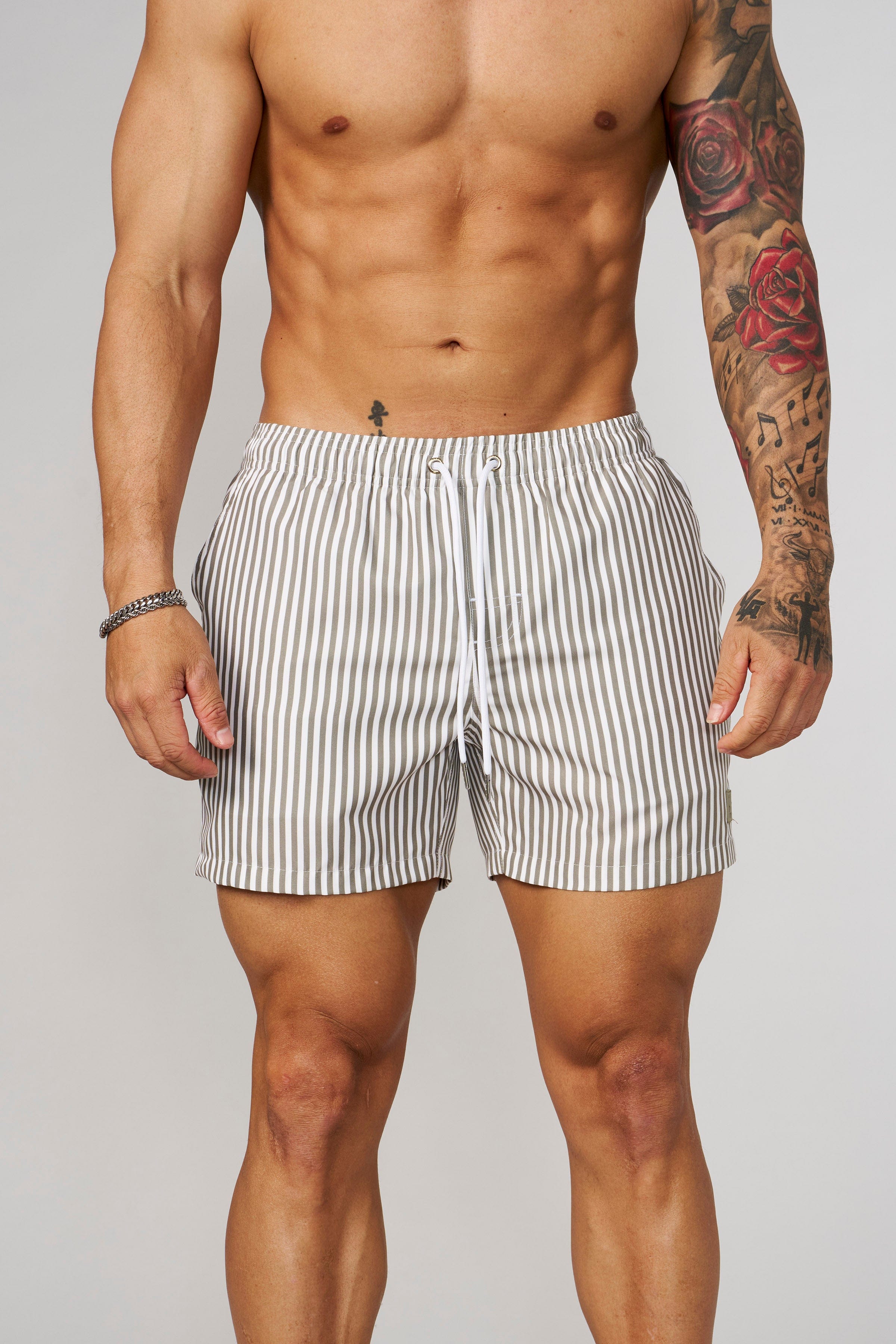 1056 - Striped Swim Shorts